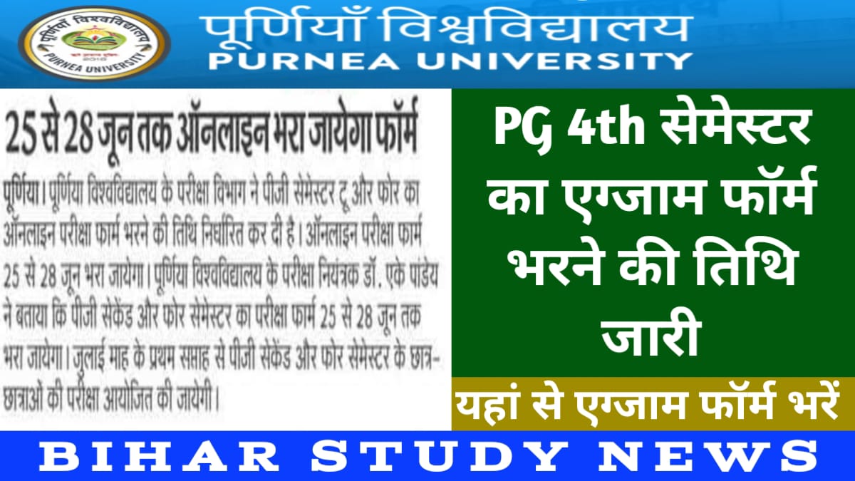 Purnea University PG 4th Sem Exam Form 2024