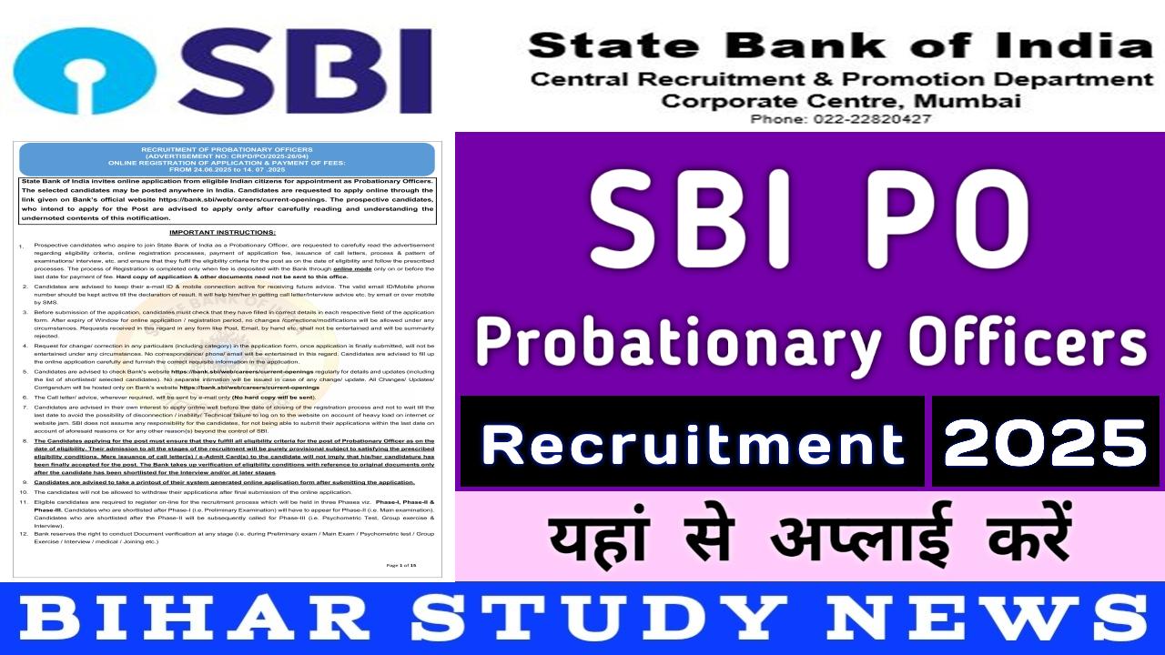SBI PO Recruitment 2025
