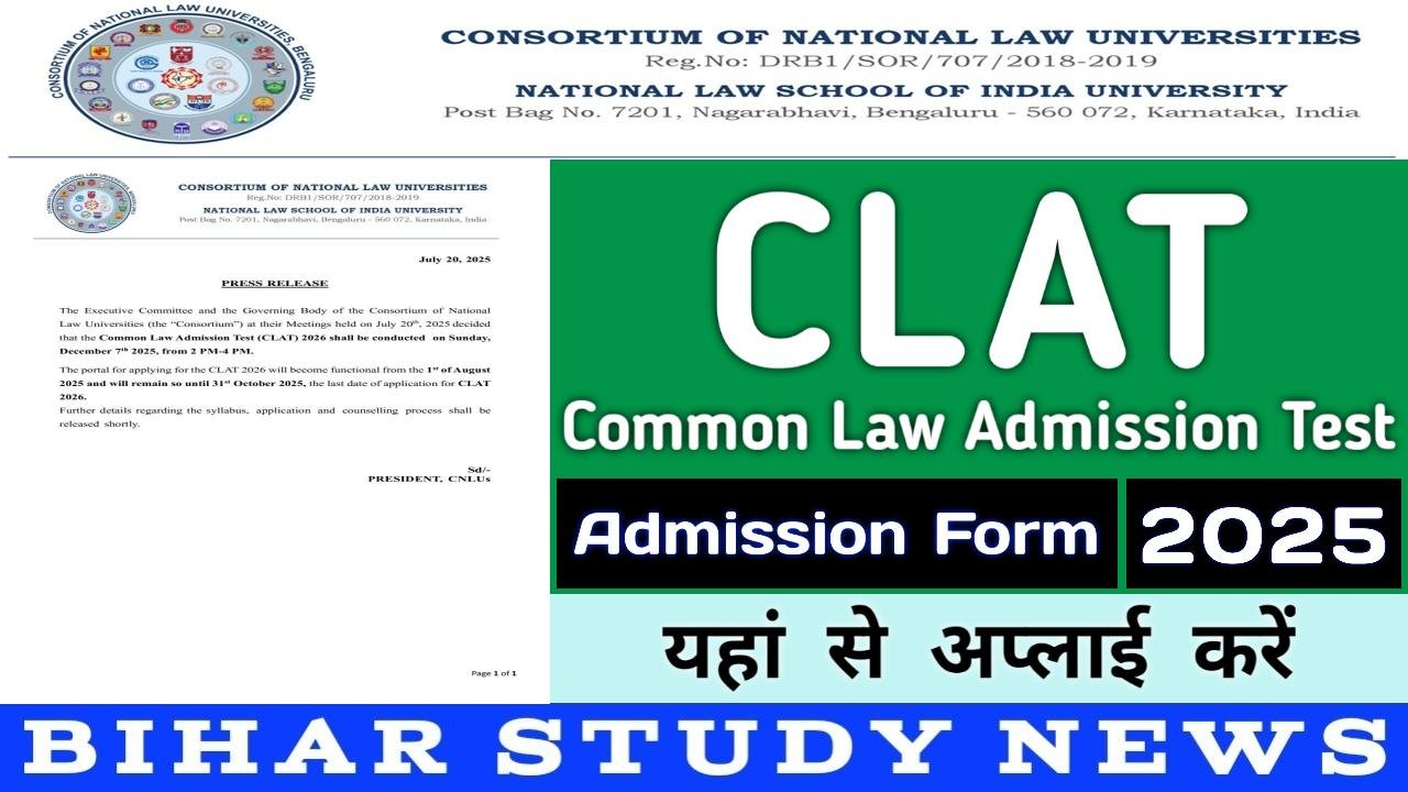 CLAT Admission Form 2025