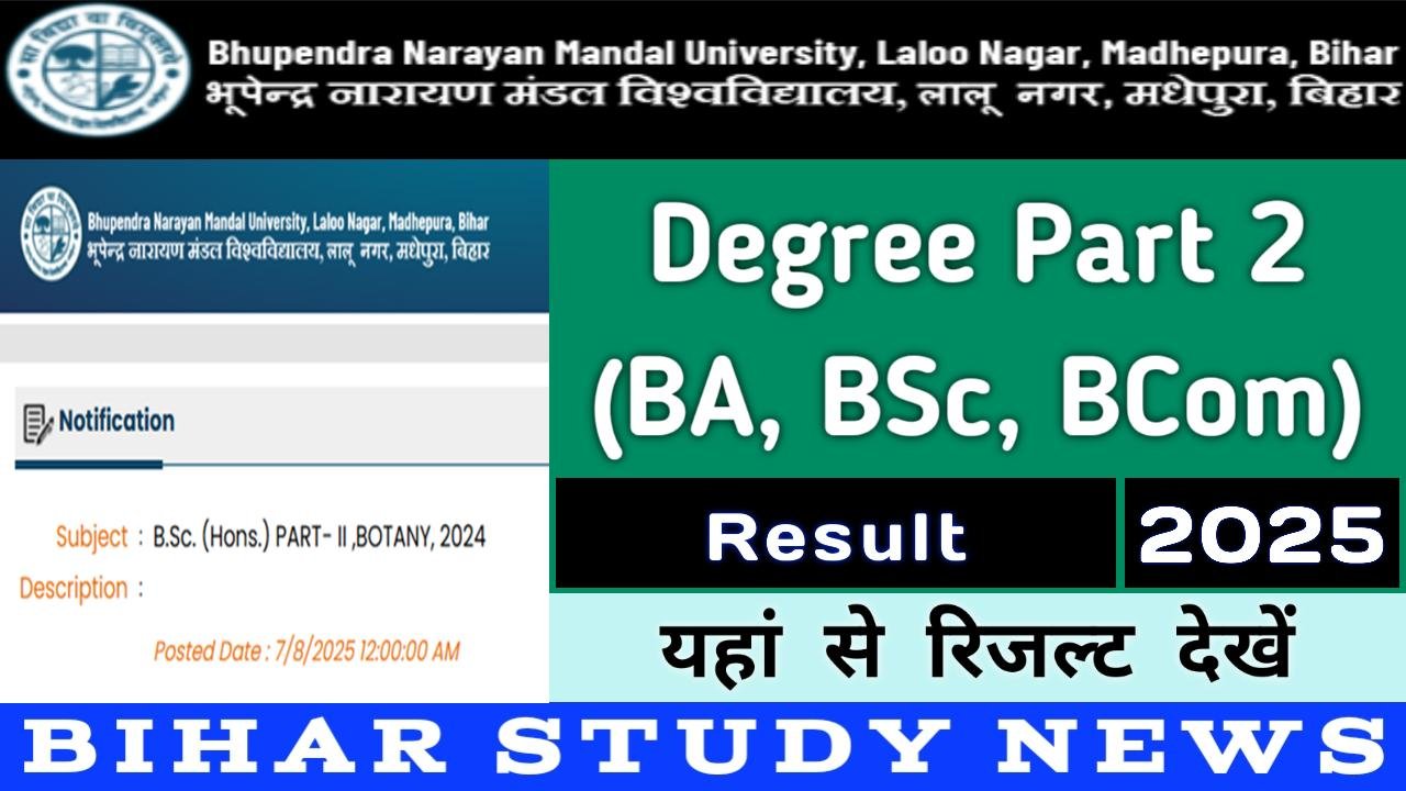 BNMU Madhepura Degree Part 2 Result 2025