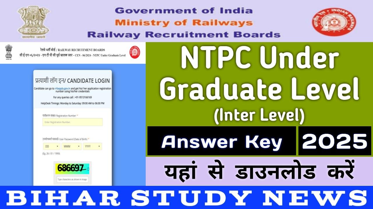 RRB NTPC UG Answer Key 2025