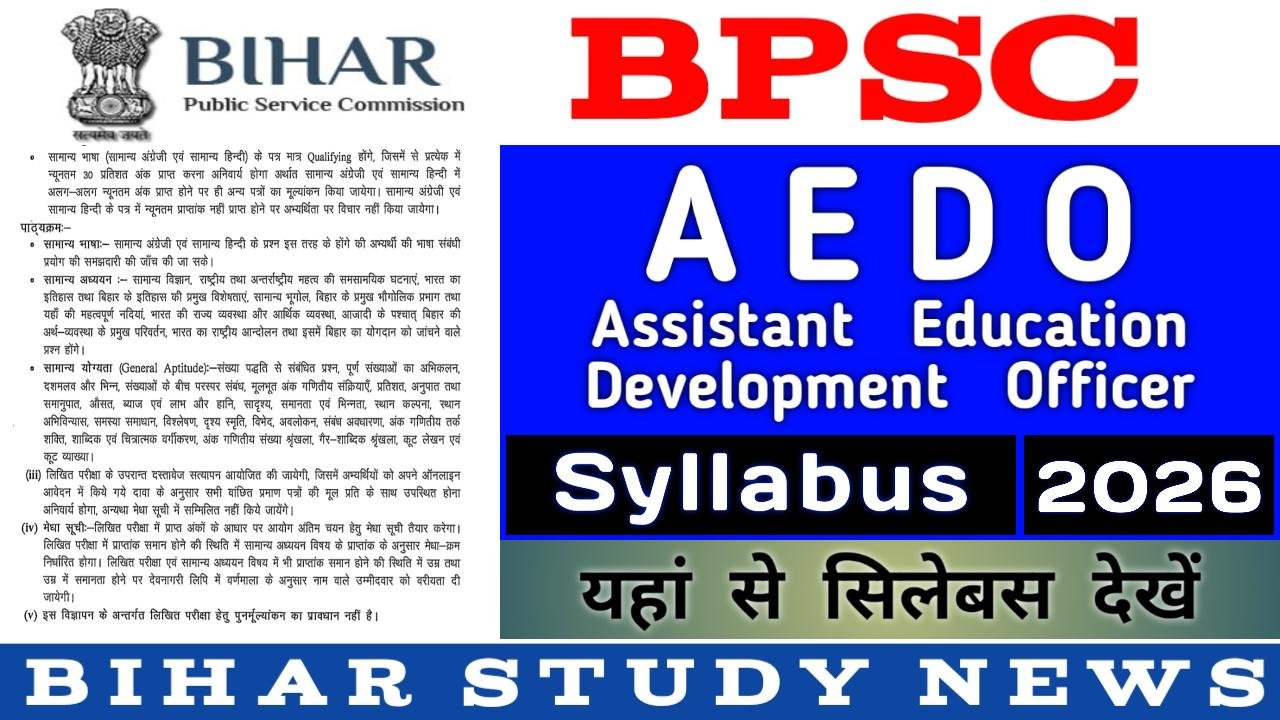 BPSC AEDO Syllabus 2026