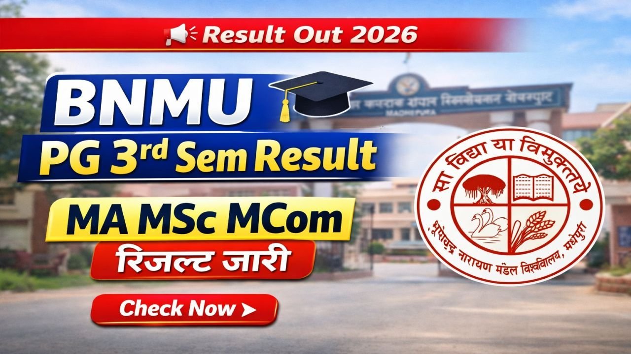 BNMU Madhepura PG 3rd Sem Result 2026