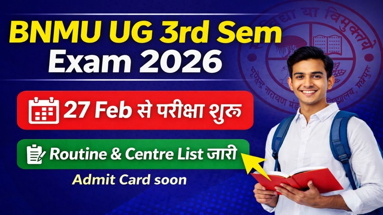 BNMU Madhepura UG 3rd Sem Exam Programme 2026