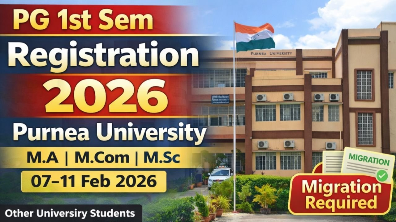 Purnea University PG 1st Sem Registration Form 2026