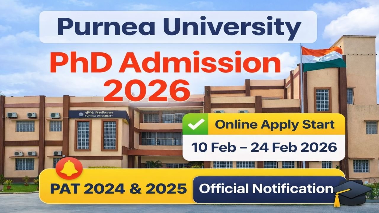 Purnea University PhD Admission Test 2026 Online Apply