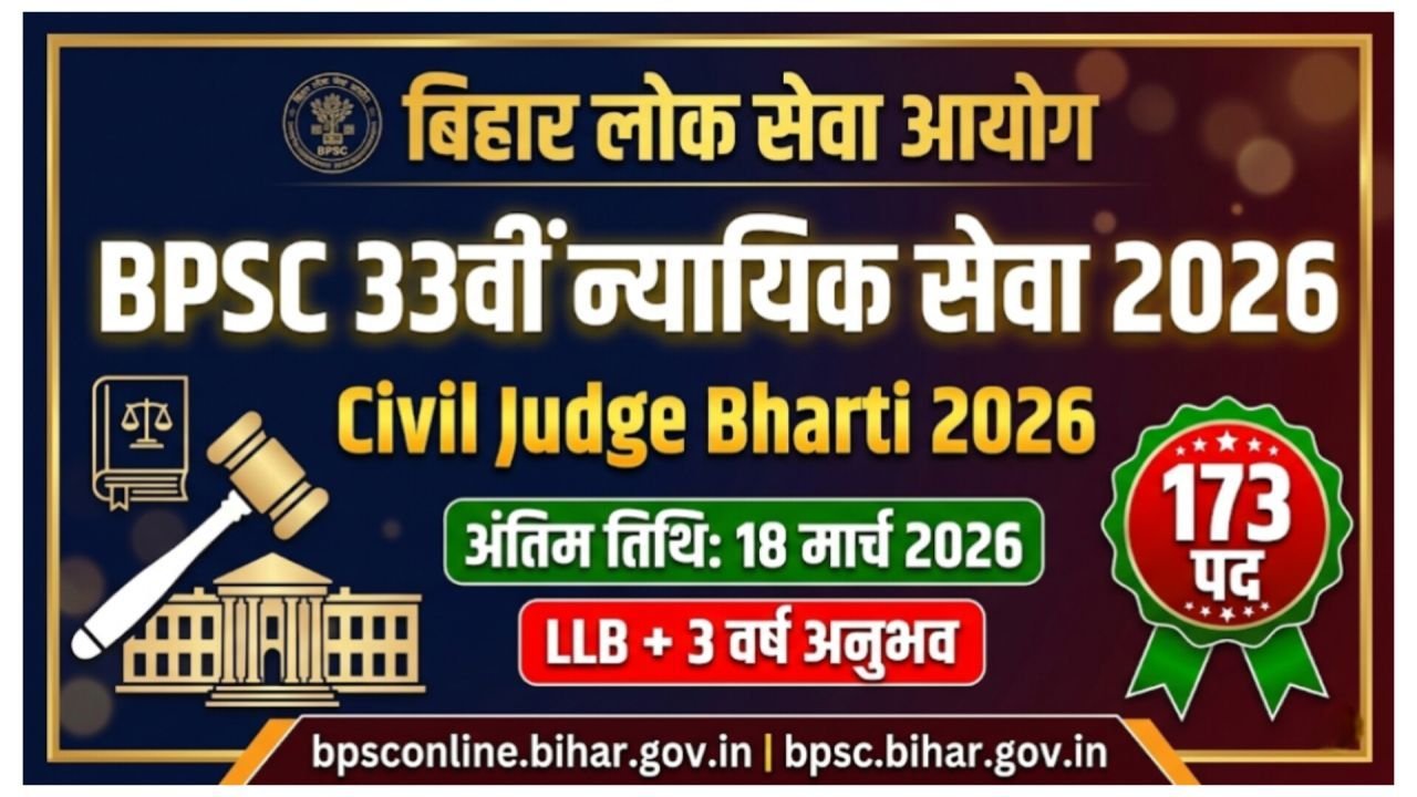 Bihar BPSC 33rd Judicial Services Online Form 2026