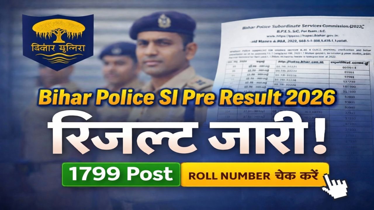 Bihar Police BPSSC SI Pre Result 2026