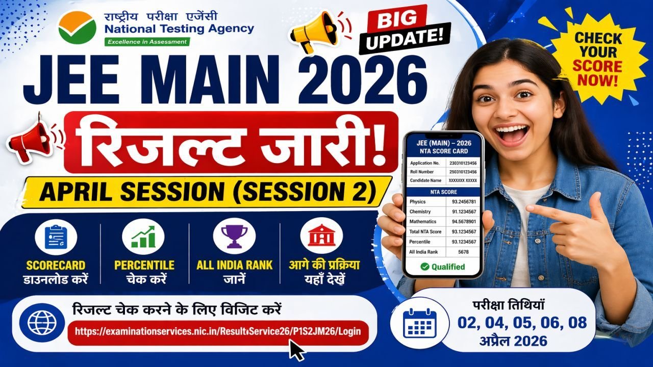 JEE Main April Session Result 2026