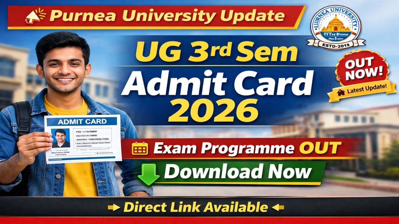 Purnea University UG 3rd Sem Admit Card 2026