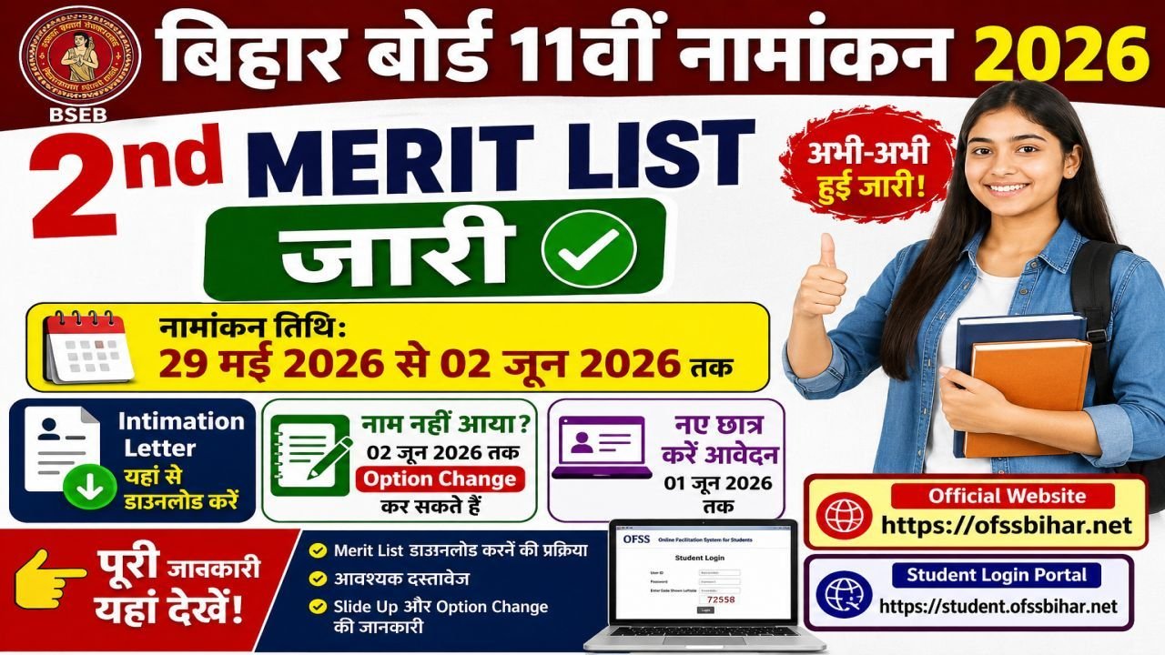 Bihar Board 11th Class 2nd Merit List 2026