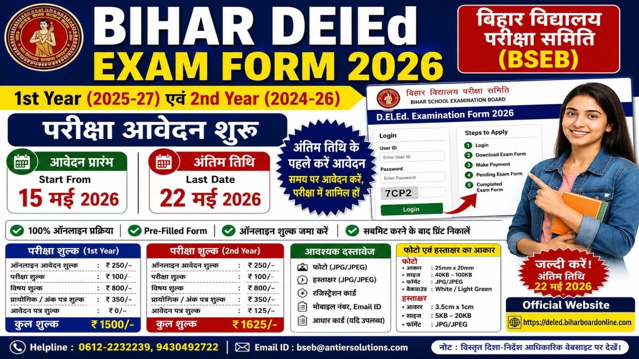 Bihar DElEd Exam Form 2026