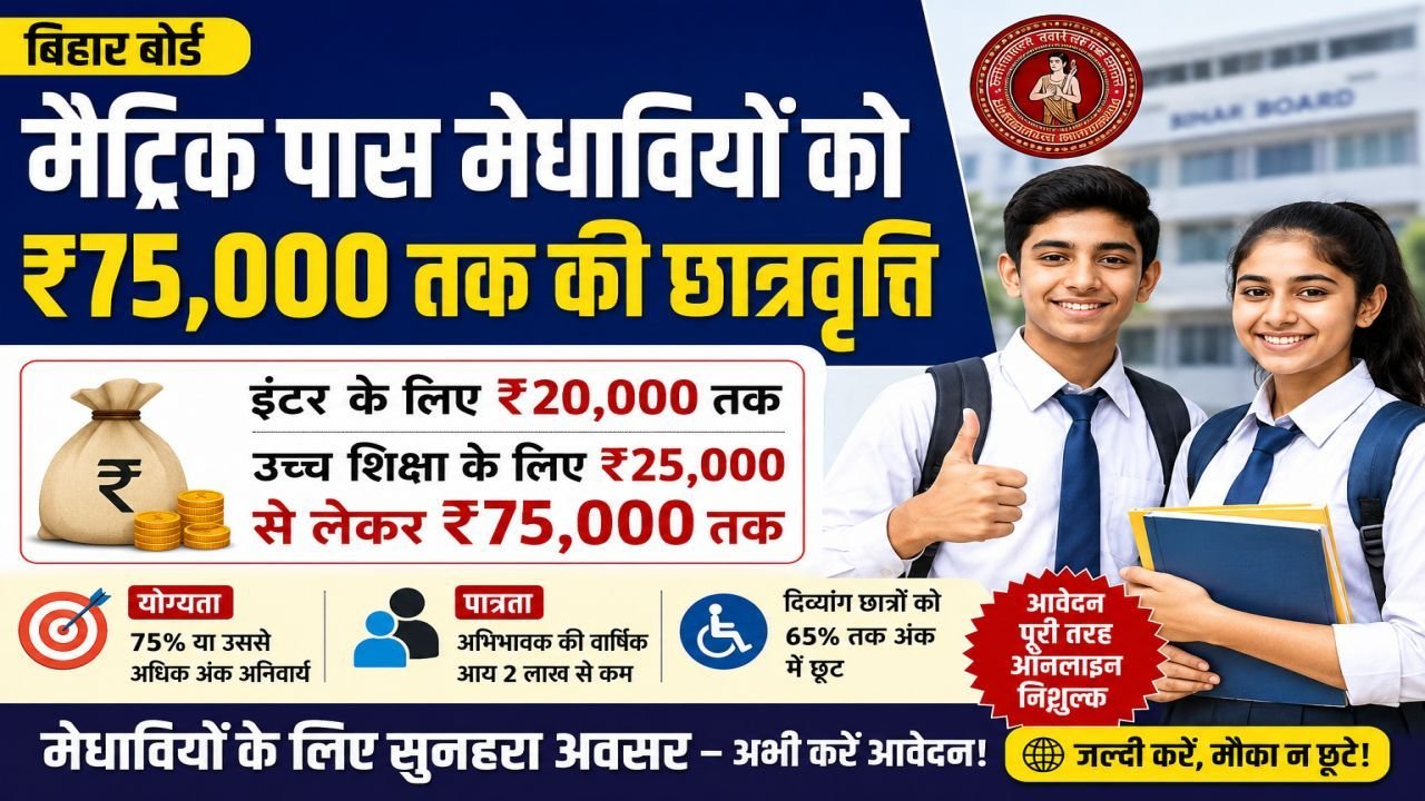 Bihar Board Matric Pass Scholarship 2026