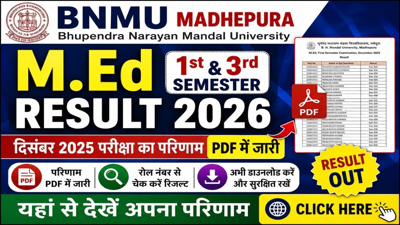 BNMU MEd 1st 3rd Semester Result 2026