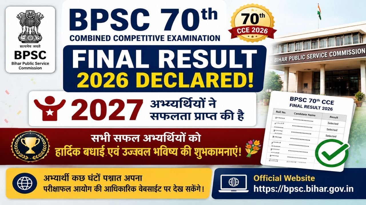 BPSC 70th CCE Final Result 2026 Released
