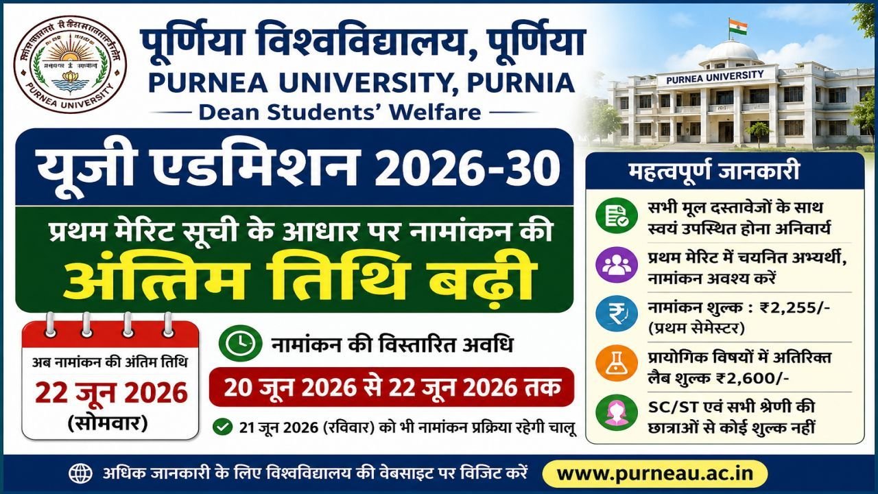 Purnea University UG Admission 2026-30