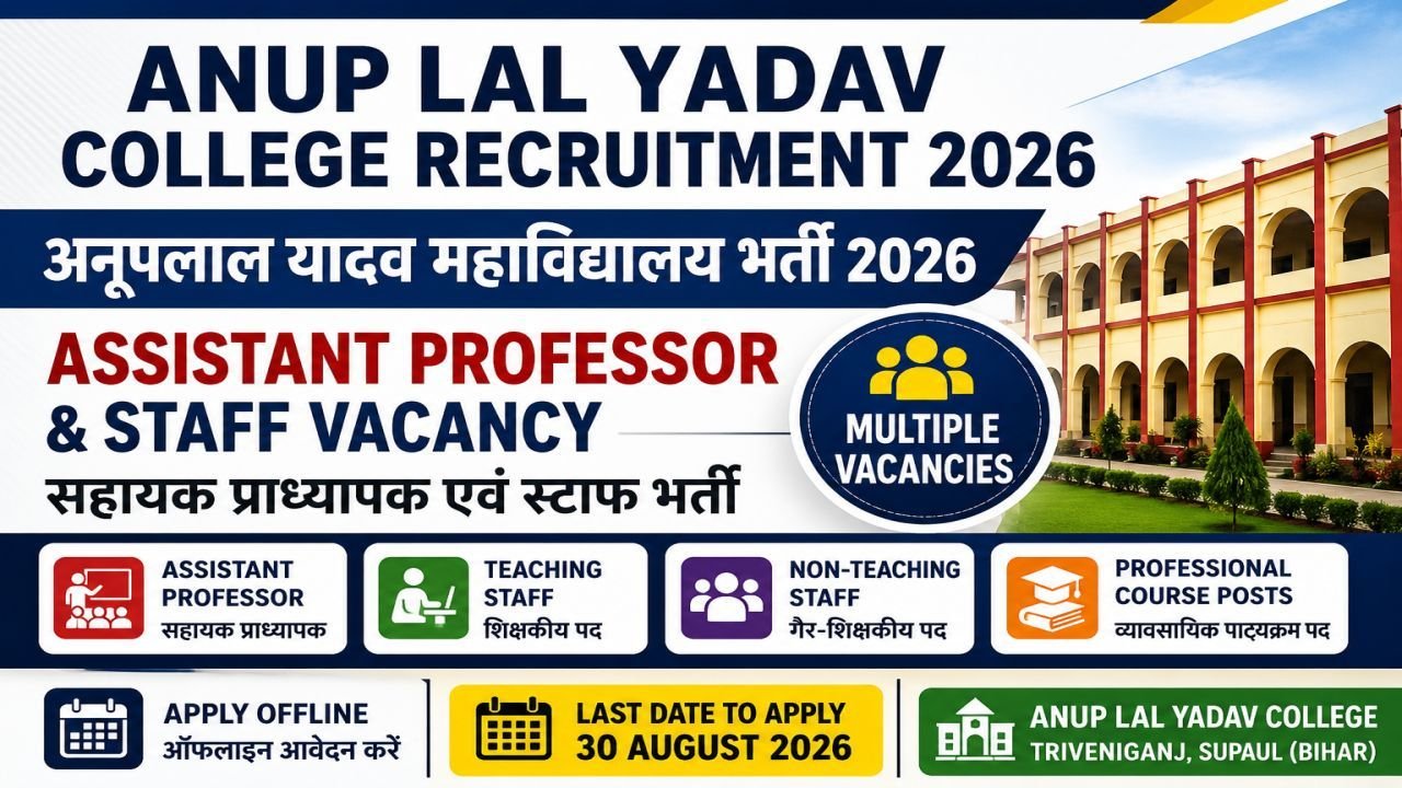 Anup Lal Yadav College Vacancy 2026