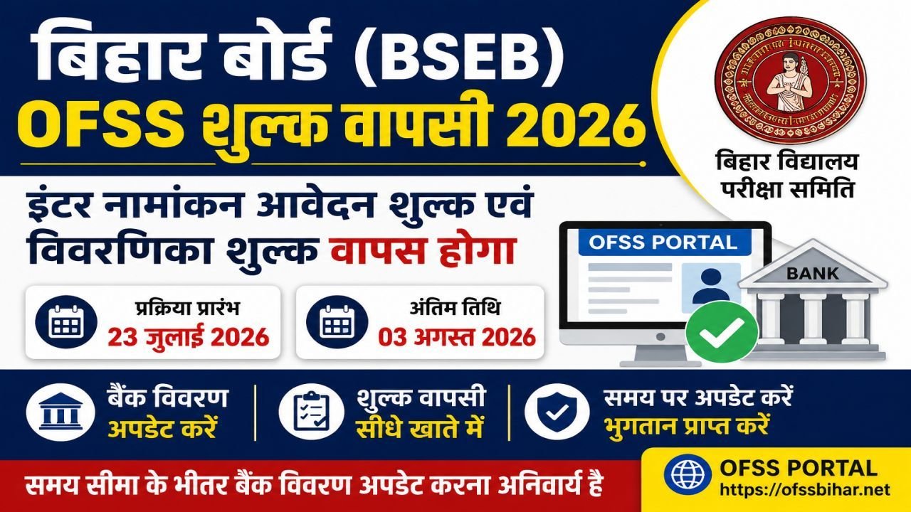 Bihar Board OFSS Fee Refund 2026