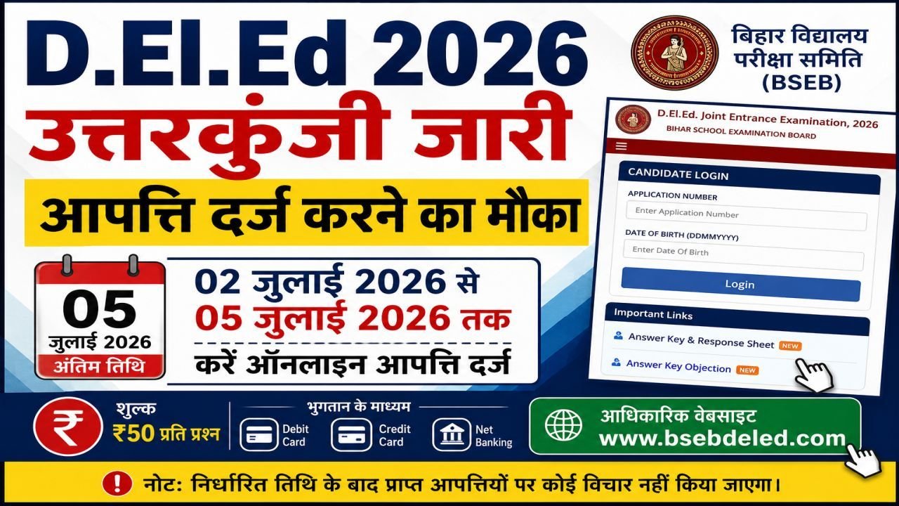 Bihar DElEd Answer Key 2026 Released