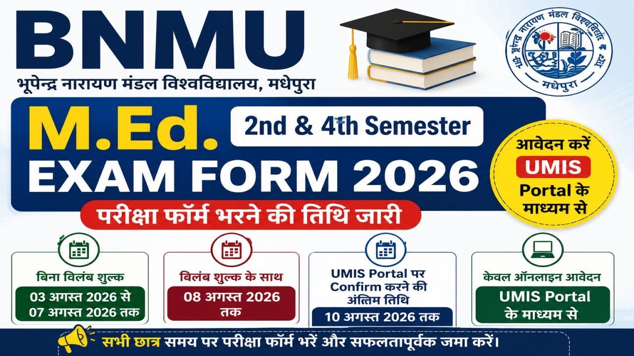 BNMU M.Ed 2nd & 4th Semester Exam Form 2026
