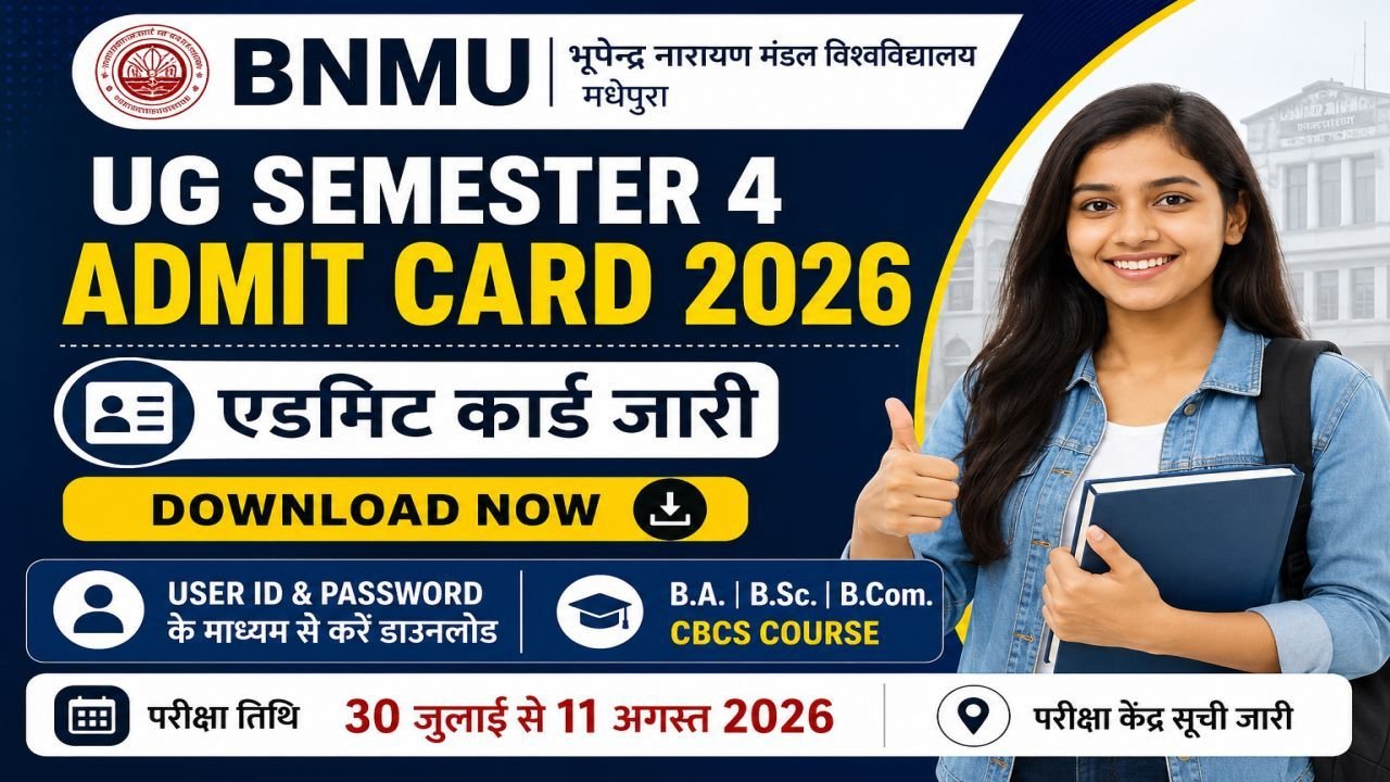 BNMU UG Semester 4 Admit Card 2026 Released
