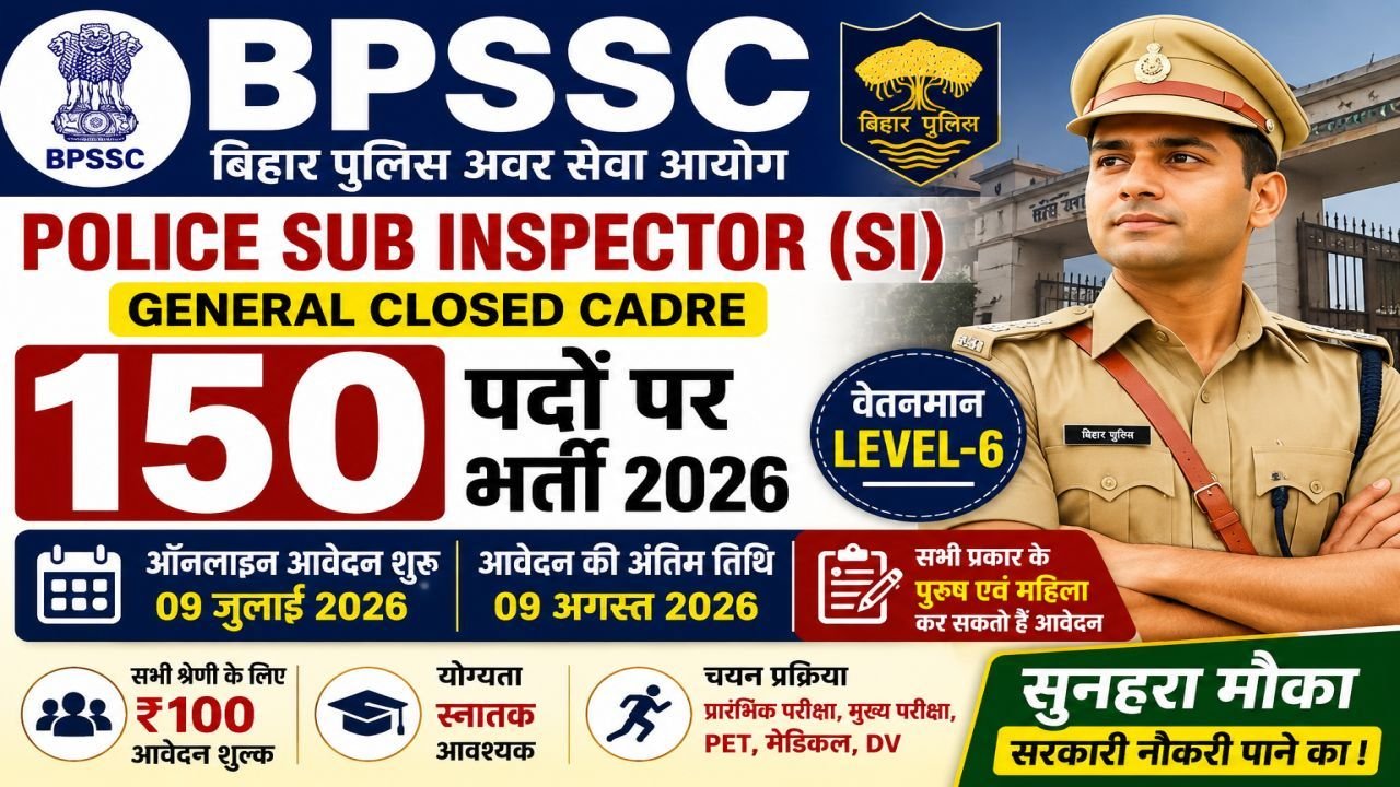 BPSSC Police Sub Inspector General Closed Cadre Recruitment 2026