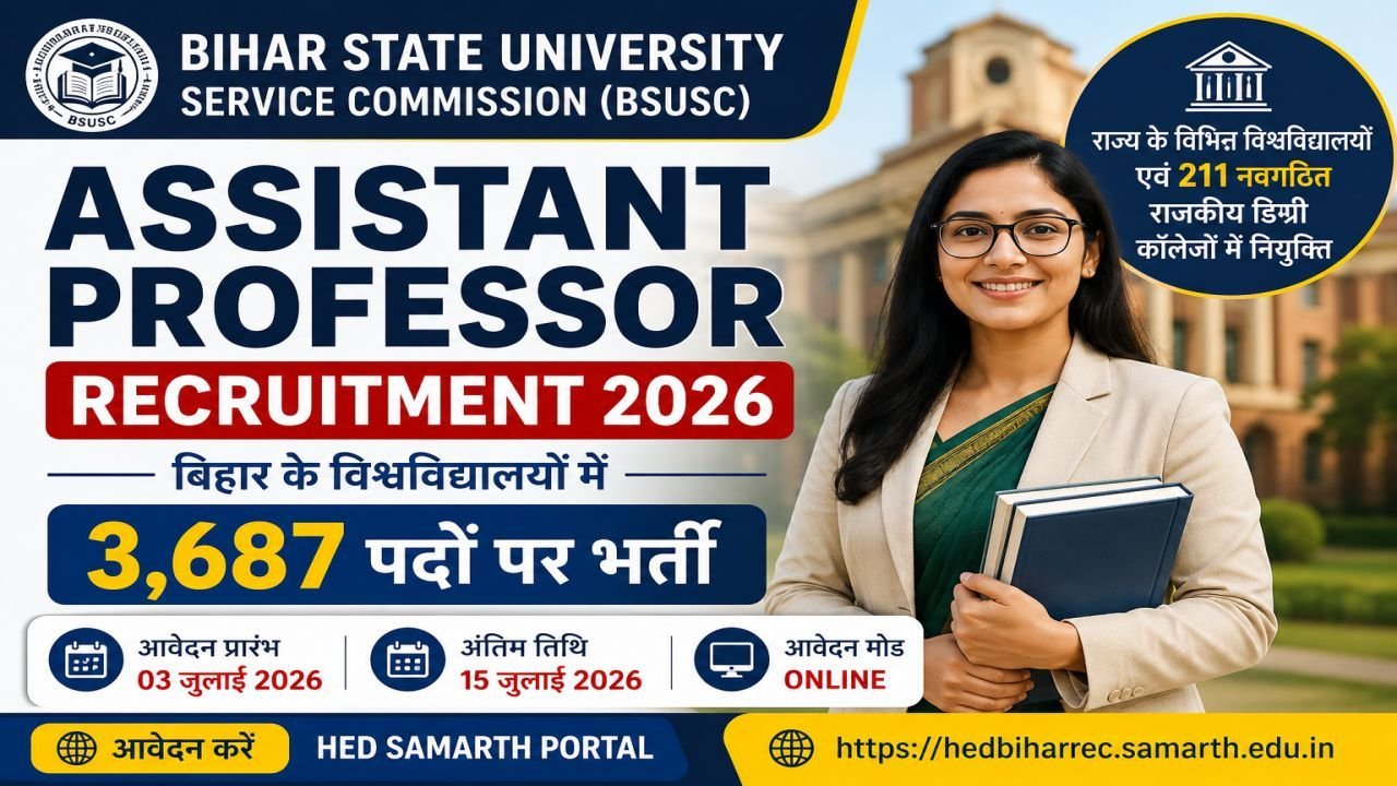 BSUSC Assistant Professor Recruitment 2026