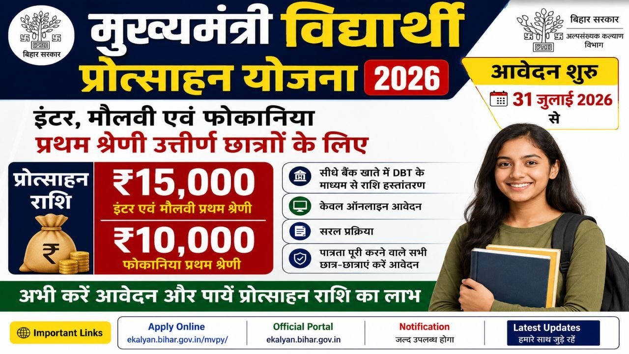 Mukhyamantri Vidyarthi Protsahan Yojana 2026 Apply Online