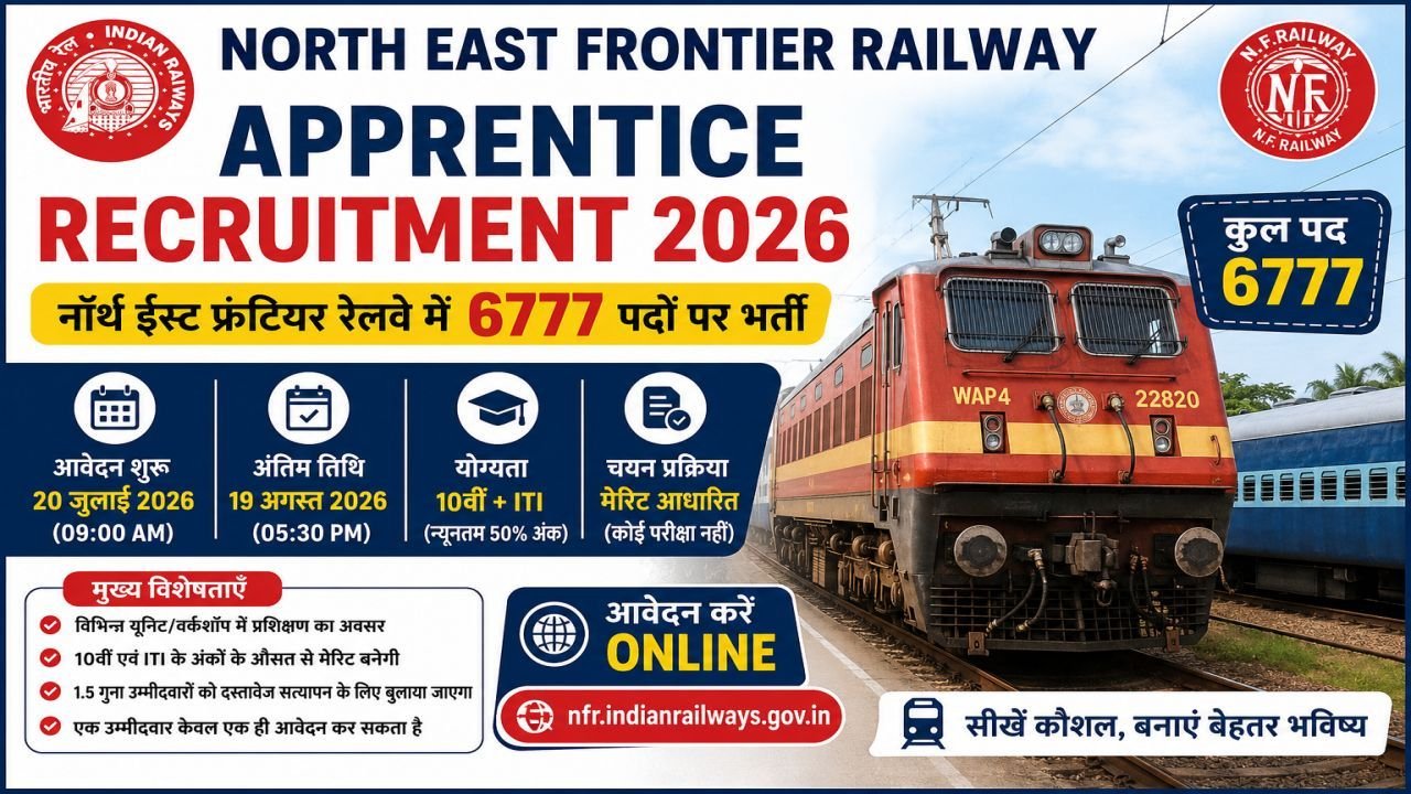 North East Frontier Railway Apprentice Recruitment 2026