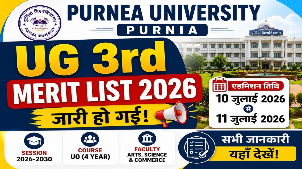 Purnea University UG 3rd Merit List 2026