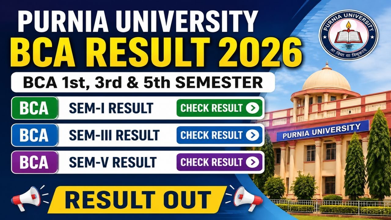Purnia University BCA 1st, 3rd & 5th Semester Result 2026 Out