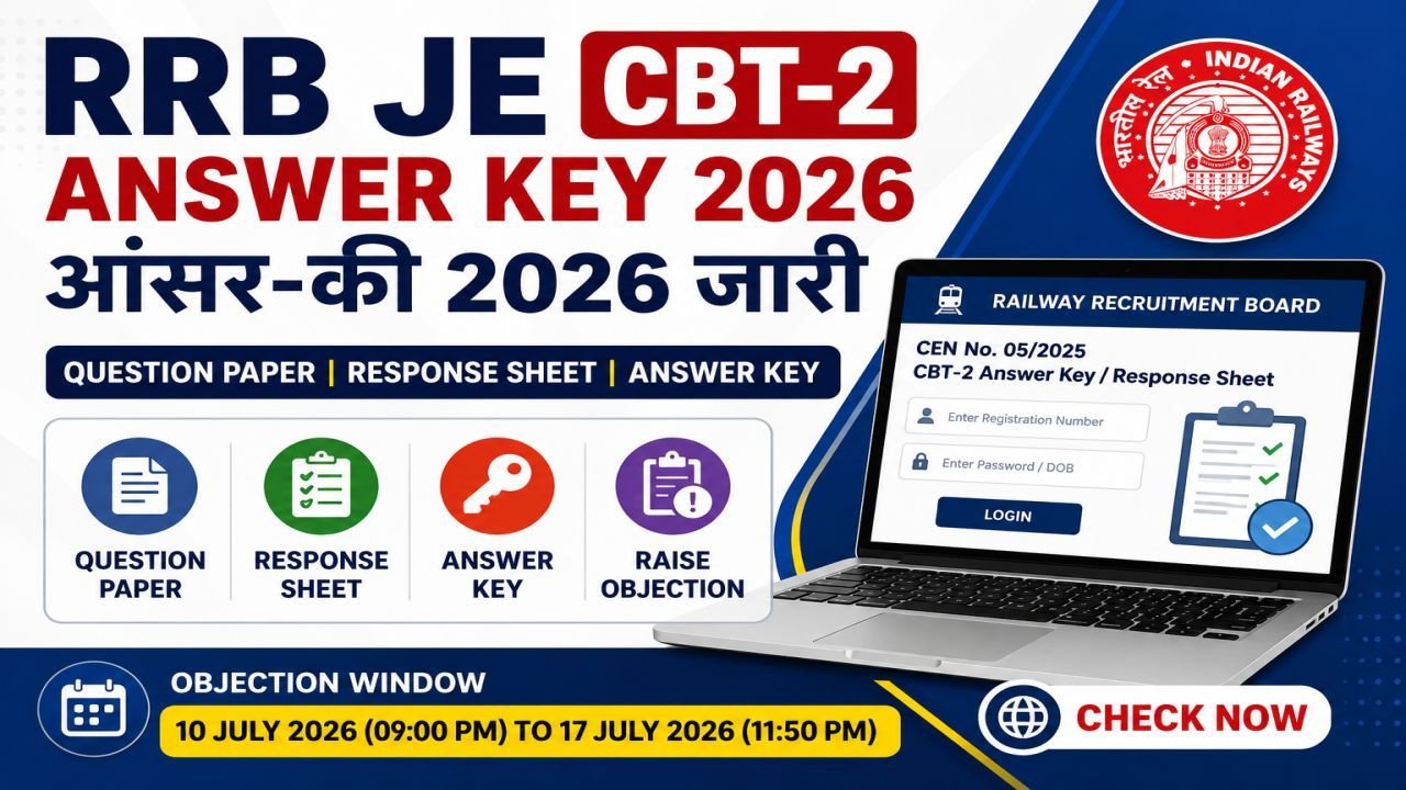 RRB JE CBT-2 Answer Key 2026 Released
