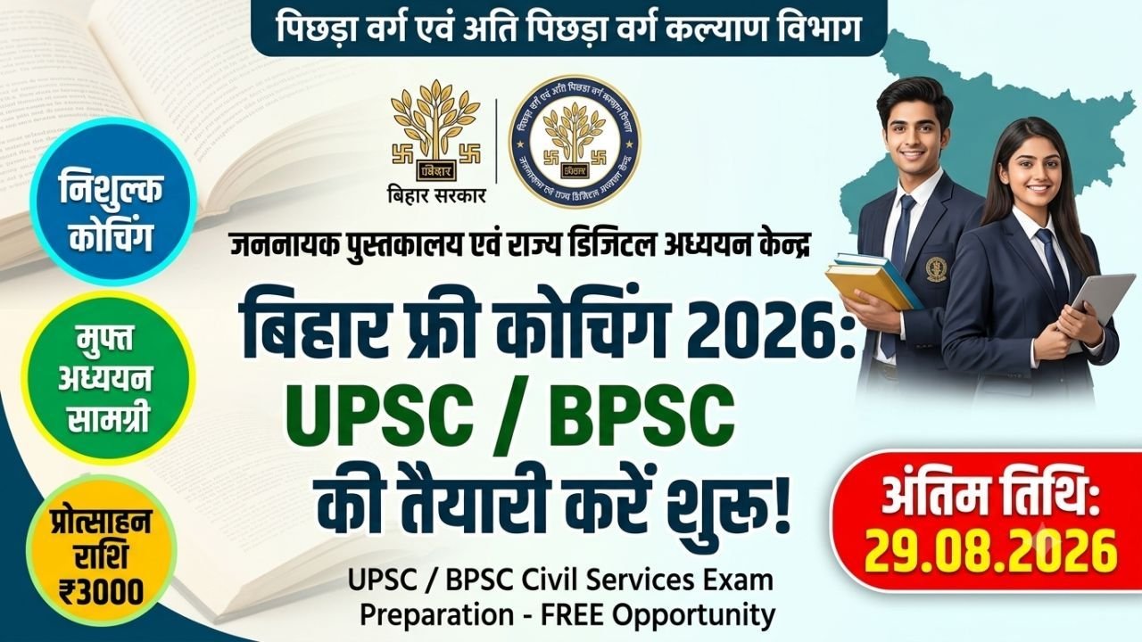 Bihar Free UPSC BPSC Coaching Scheme 2026