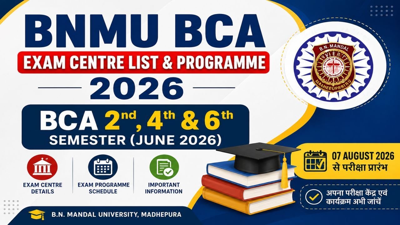 BNMU BCA Exam Centre List & Programme 2026 Released