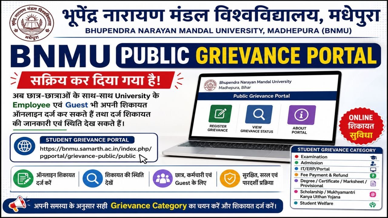 BNMU Public Grievance Portal 2026