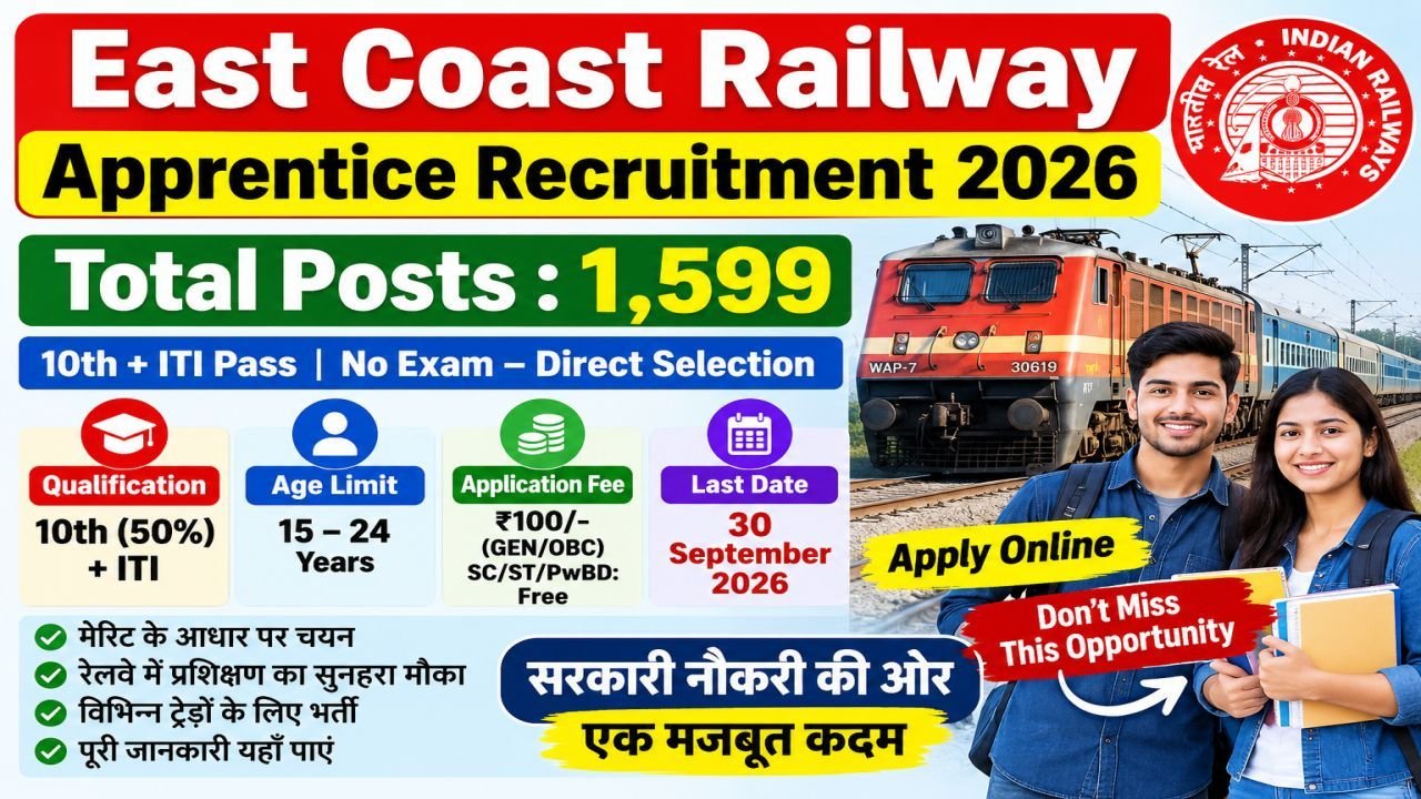 East Coast Railway Apprentice Recruitment 2026