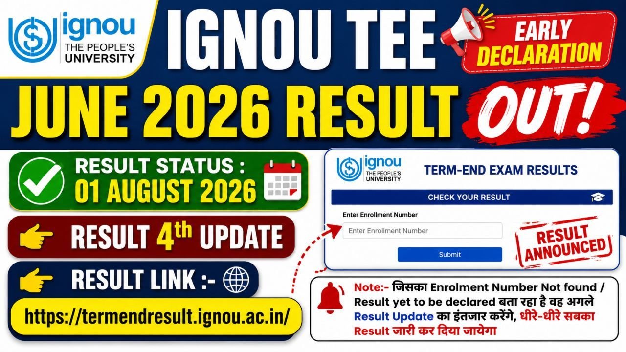 IGNOU TEE June 2026 Result Out
