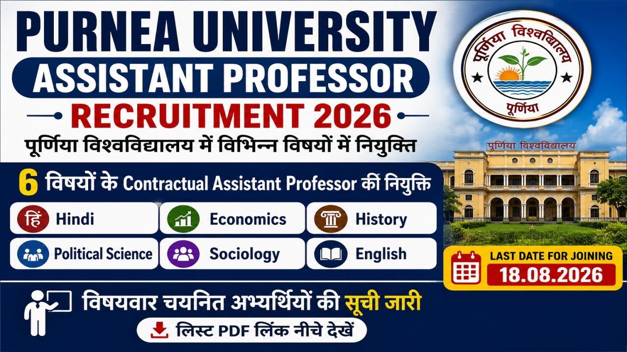 Purnea University Assistant Professor Recruitment 2026