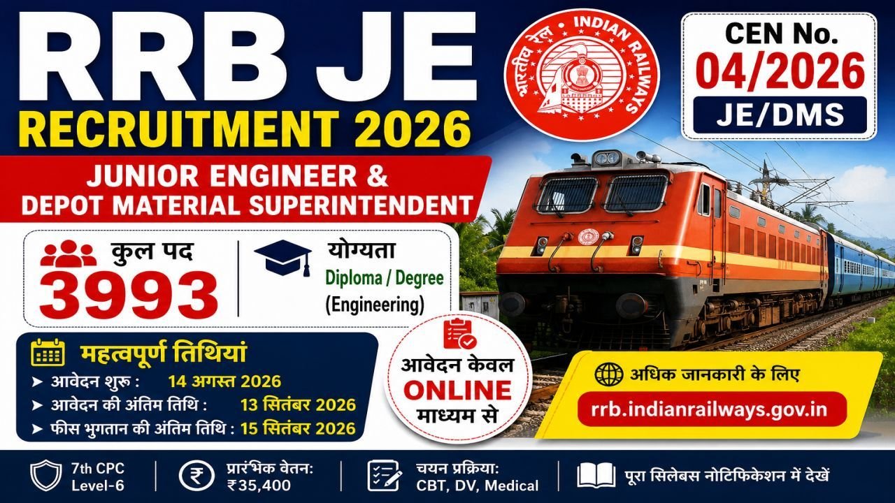 RRB JE Recruitment 2026