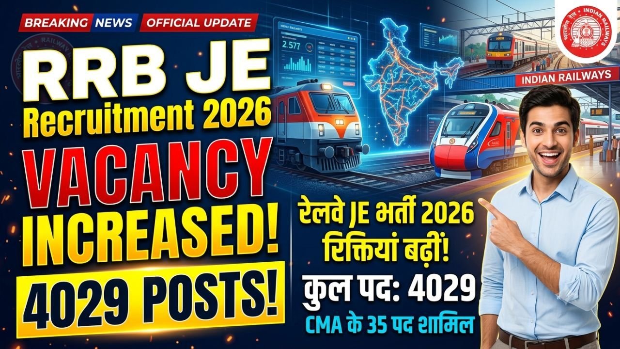 RRB JE Recruitment 2026 Vacancy Increased to 4029 Posts
