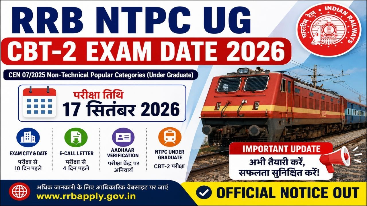 RRB NTPC UG CBT-2 Exam Date 2026