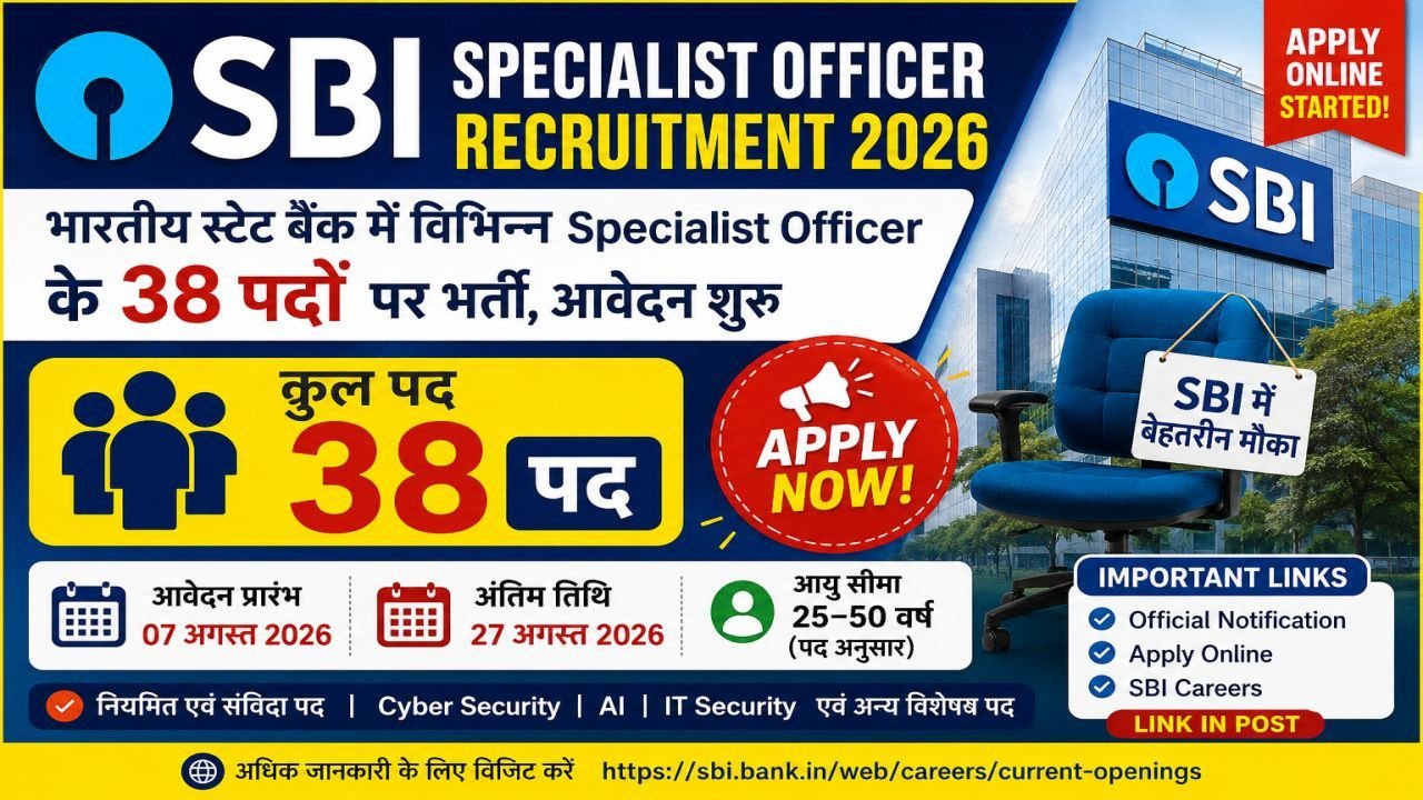 SBI Specialist Officer Recruitment 2026