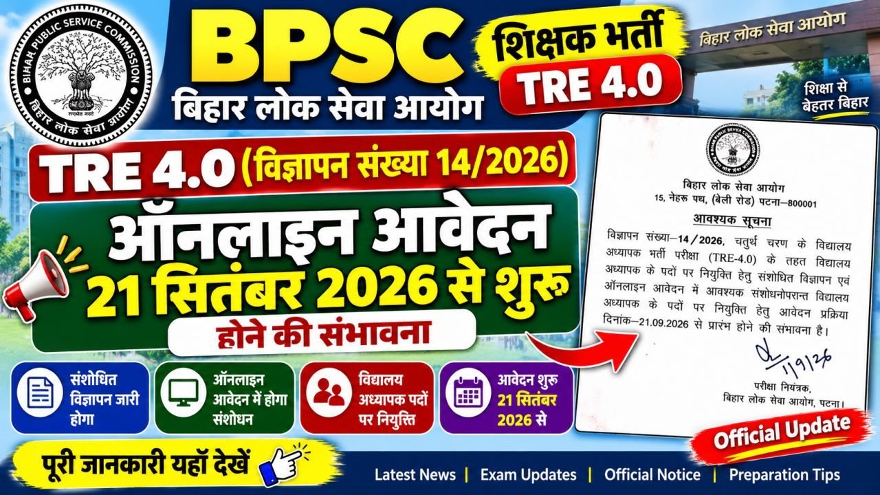 BPSC TRE 4.0 Revised Advertisement 2026