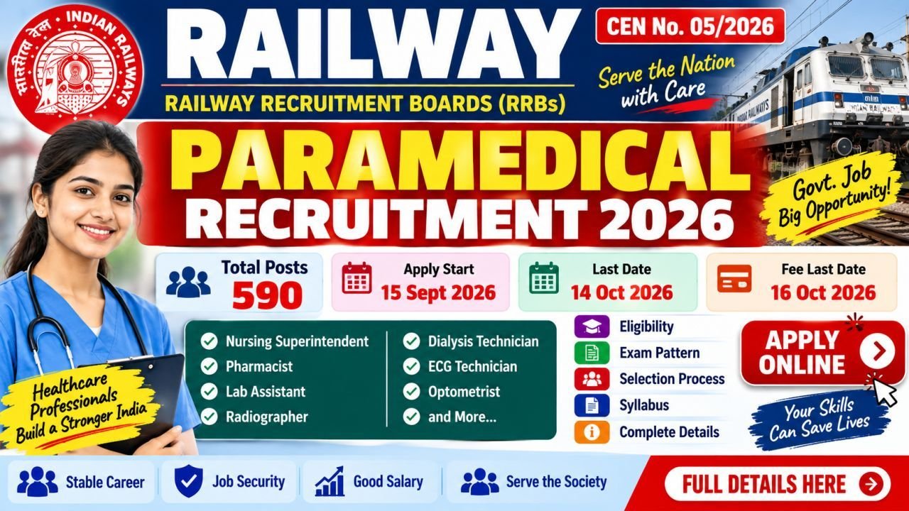 Railway Paramedical Recruitment 2026