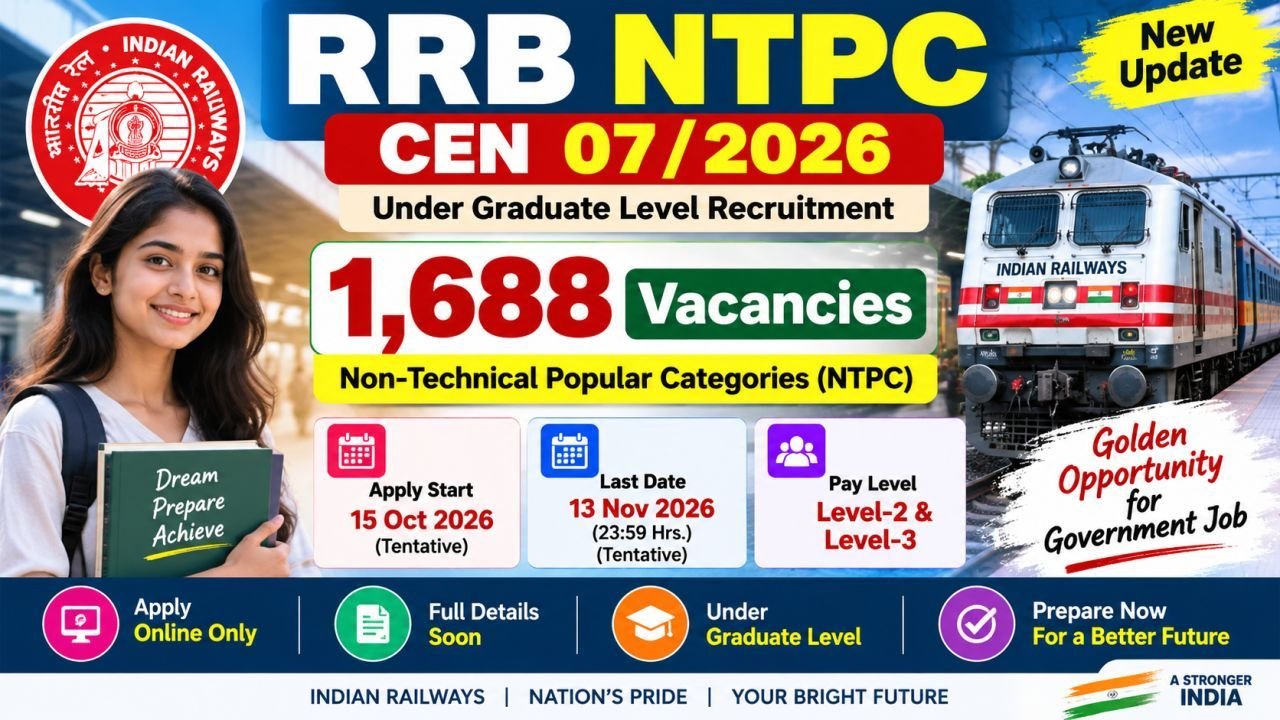 RRB NTPC Under Graduate Apply 2026