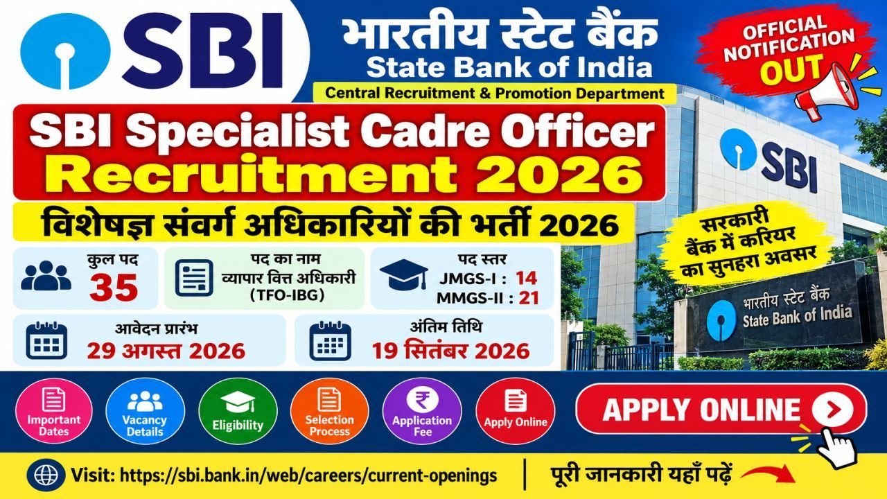 SBI Specialist Cadre Officer Recruitment 2026