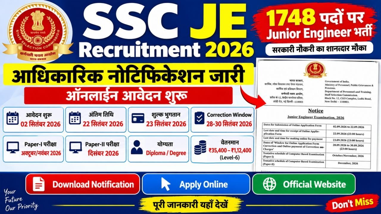 SSC JE Recruitment 2026