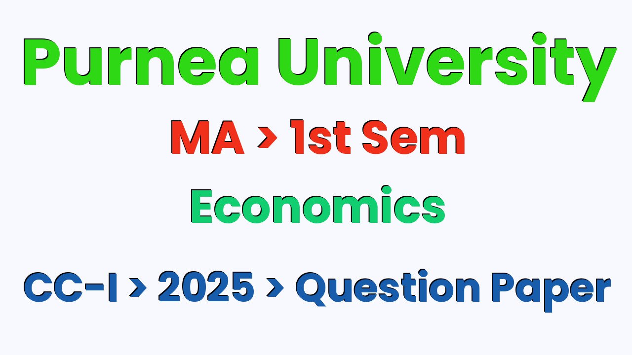 Purnea University MA 1st Sem Economics CC-I 2025 Question Paper
