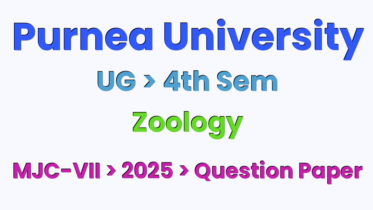 Purnea University UG 4th Sem Zoology MJC-VII 2025 Question Paper