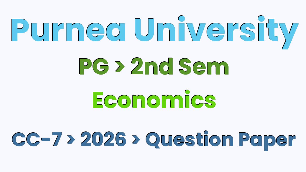 Purnea University PG 2nd Sem Economics CC-7 2026 Question Paper